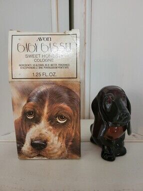 Vintage Avon Baby Basset Sweet Honesty Cologne Bottle In Box